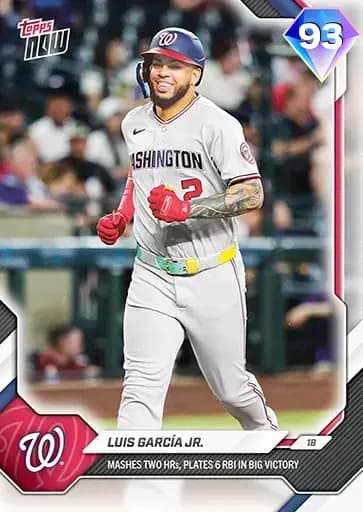 Luis García Jr. Topps NOW card art