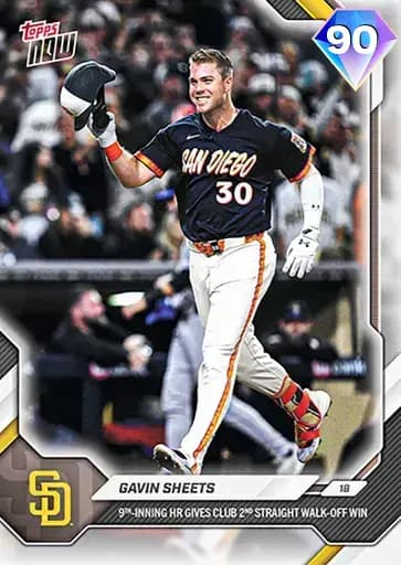 Gavin Sheets Topps NOW card art