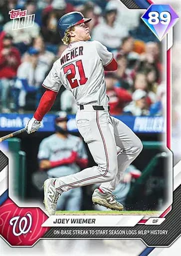 Joey Wiemer Topps NOW card art